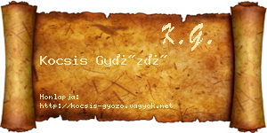 Kocsis Győző névjegykártya